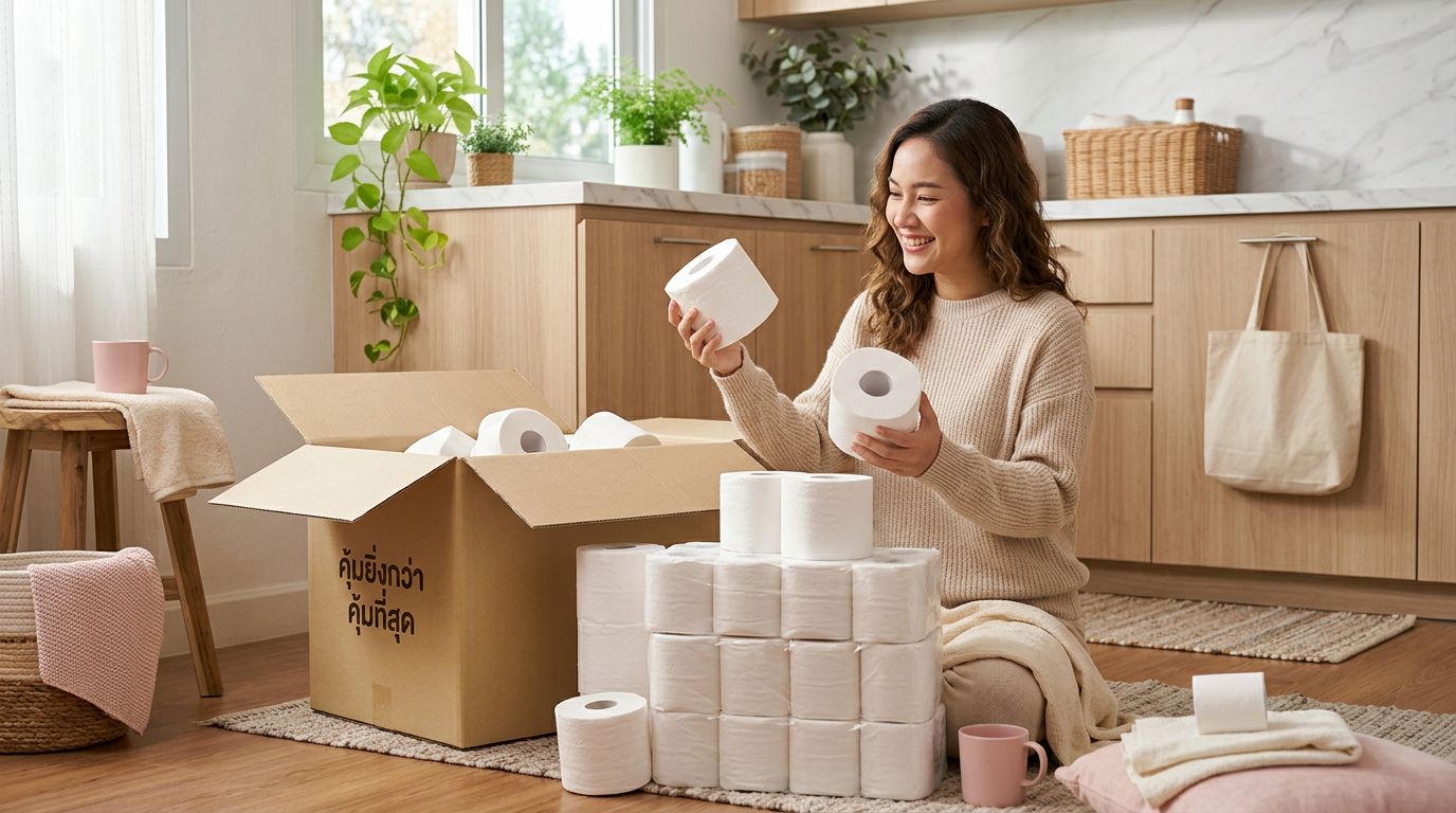 กระดาษทิชชู่ยกลังคุ้มจริงไหม สิ่งที่ต้องเช็กก่อนตัดสินใจซื้อ กระดาษทิชชู่ยกลังคุ้มจริงไหม สิ่งที่ต้องเช็กก่อนตัดสินใจซื้อ